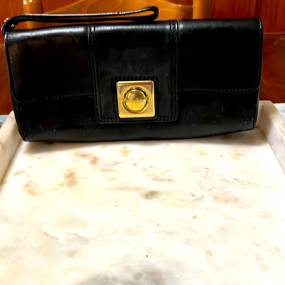 Banana Republic Black Leather Wristlet